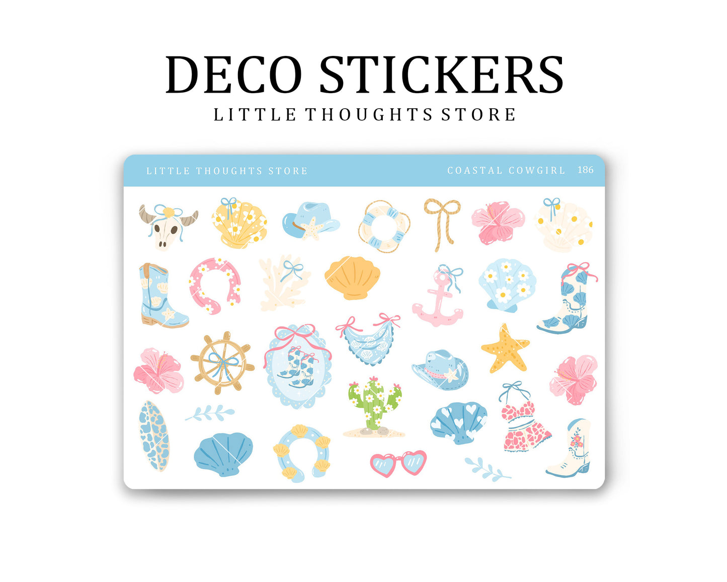 Coastal Cowgirl Deco Stickers