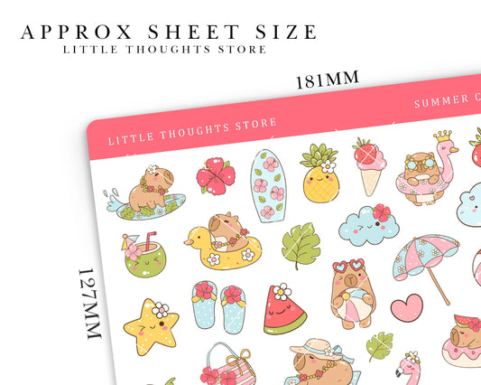 Summer Capybara Deco Stickers