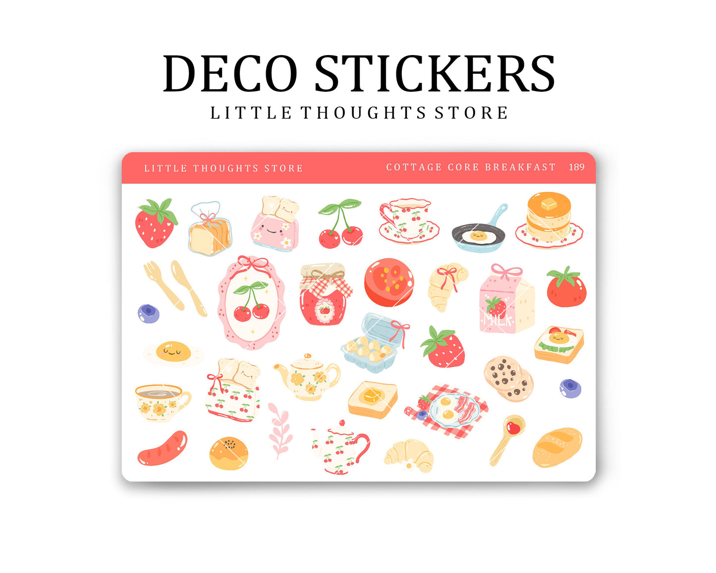 Cottage Core Breakfast Deco Stickers