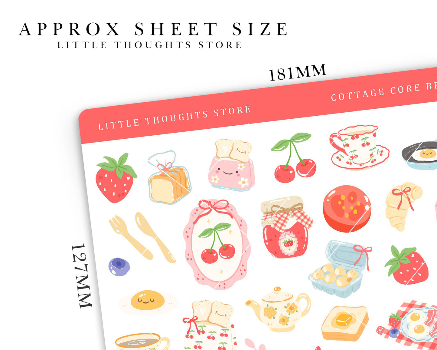 Cottage Core Breakfast Deco Stickers