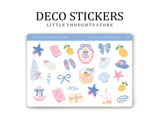 Coastal Preppy Deco Stickers