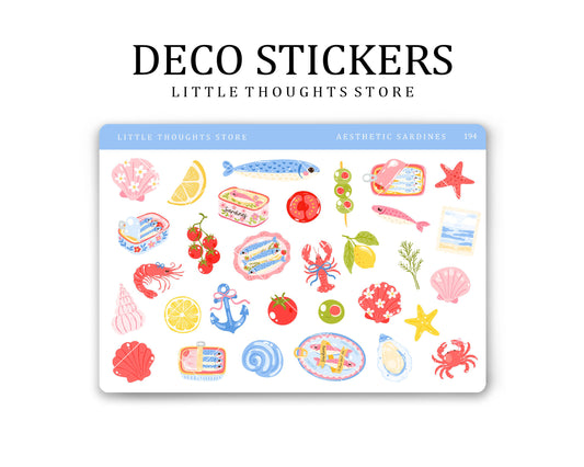 Aesthetic Sardines Deco Stickers