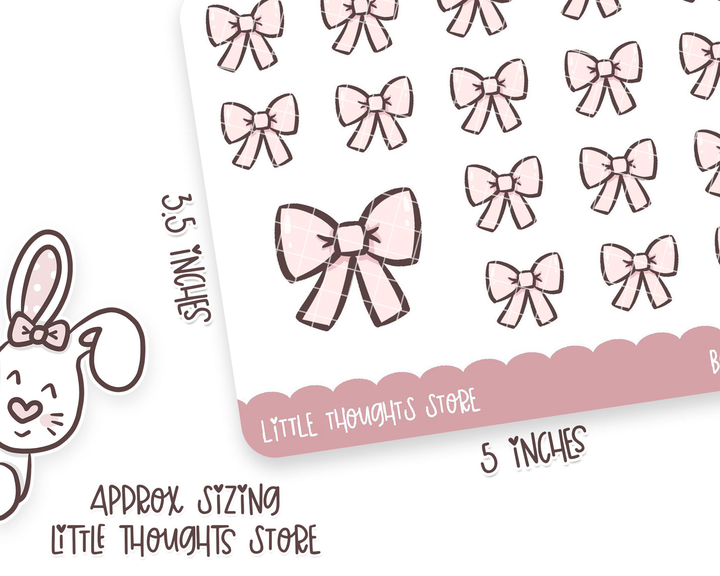 Pink Bow Doodle Stickers
