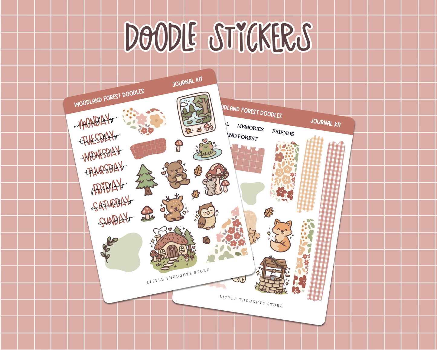 Woodland Forest Journal Kit Doodle Stickers
