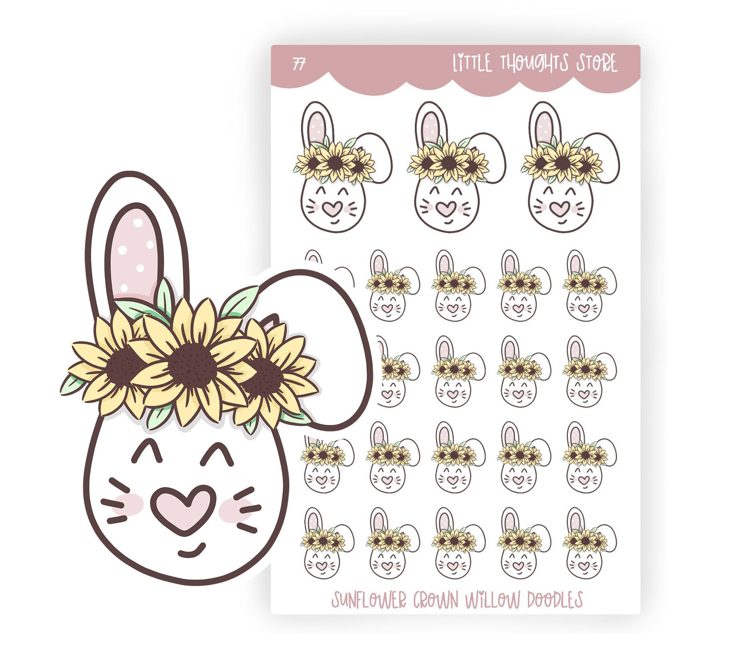 Sunflower Willow Doodle Stickers