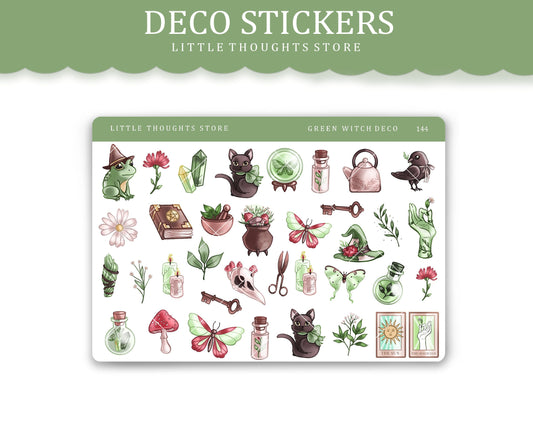 Green Witch Deco Stickers