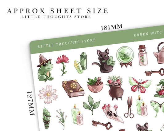 Green Witch Deco Stickers