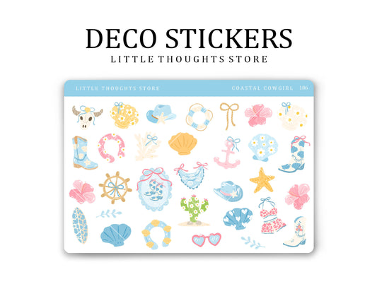 Coastal Cowgirl Deco Stickers