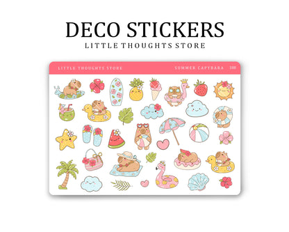 Summer Capybara Deco Stickers