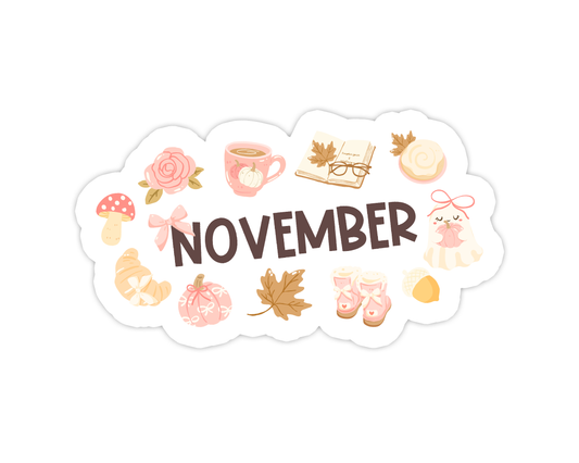 Fall Coquette November Sticker