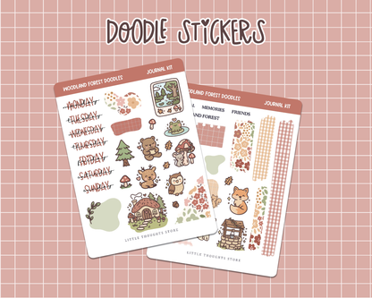 Woodland Forest Journal Kit Doodle Stickers