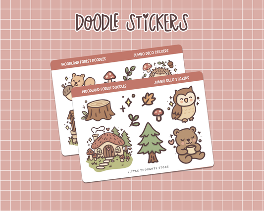 Woodland Forest JUMBO Deco Doodle Stickers