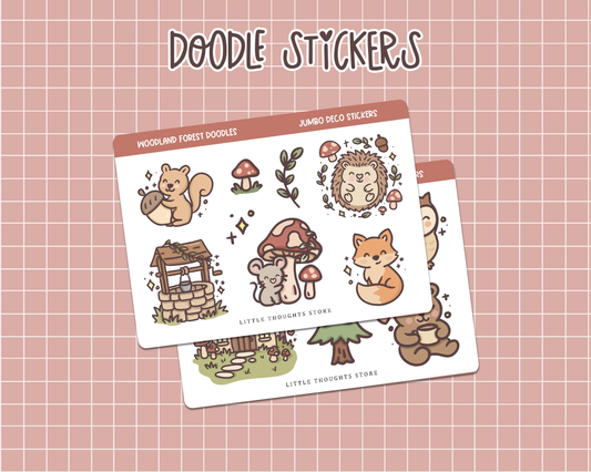 Woodland Forest JUMBO Deco Doodle Stickers