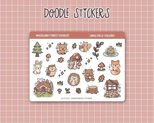 Woodland Forest Large Deco Doodle Stickers