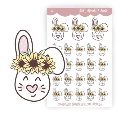 Sunflower Willow Doodle Stickers