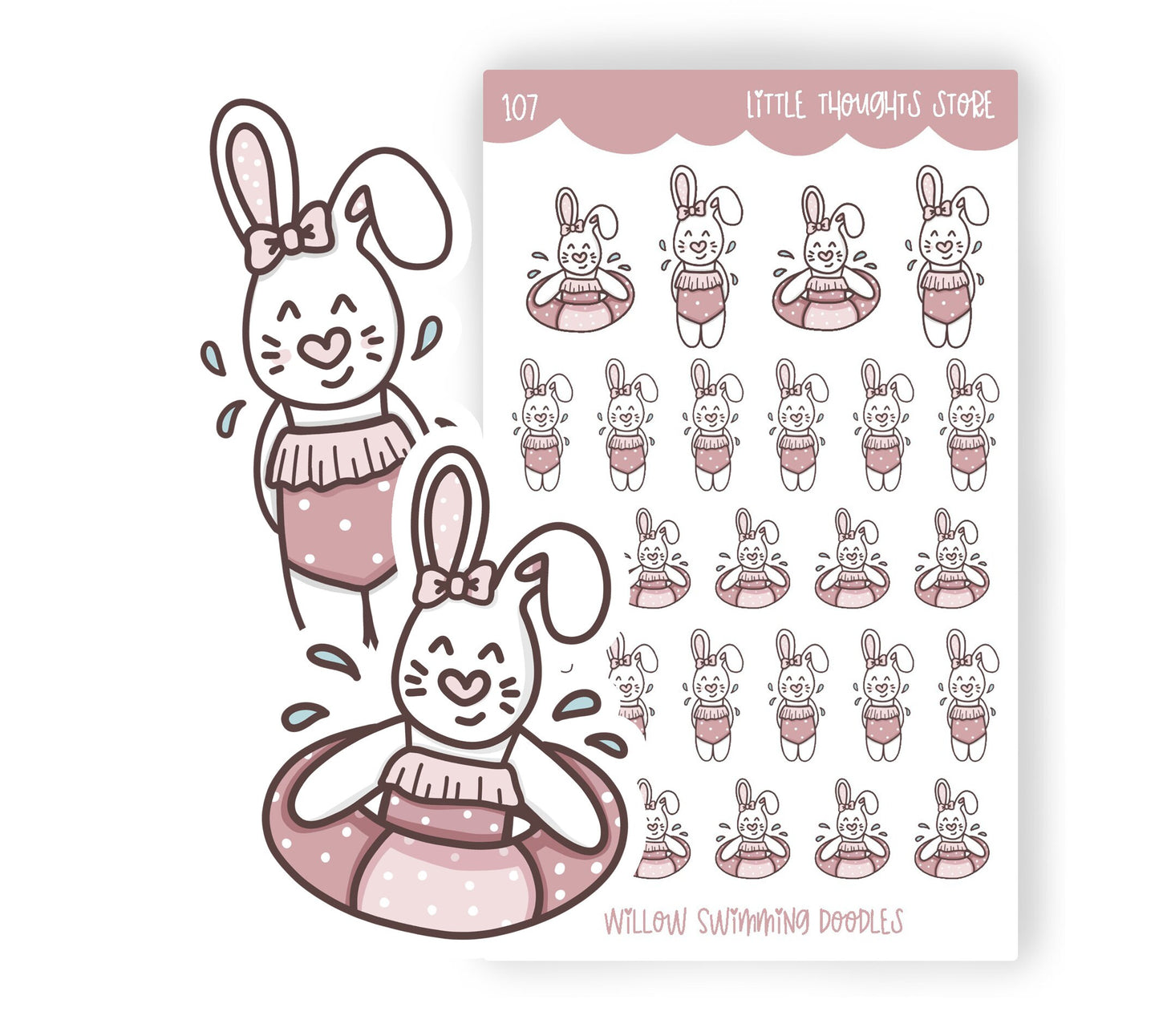 Swimming Doodle Stickers